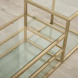 Tinsley Brushed Champagne Gold Stainless Steel Entertainment Unit