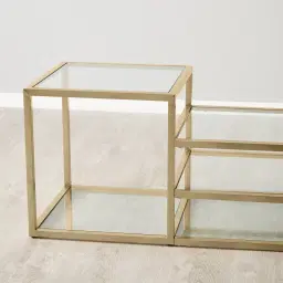 Tinsley Brushed Champagne Gold Stainless Steel Entertainment Unit