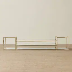 Tinsley Brushed Champagne Gold Stainless Steel Entertainment Unit