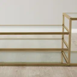 Tinsley Brushed Champagne Gold Stainless Steel Entertainment Unit