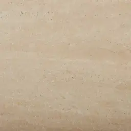 San Pierre Light Brown Ash Veneer Side Table with Travertine Finish Sintered Stone Top