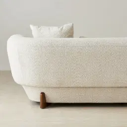 Antonella Stone Cream 3-Seater Woven Fabric Sofa