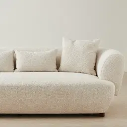 Antonella Stone Cream 3-Seater Woven Fabric Sofa