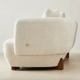 Antonella Stone Cream 3-Seater Woven Fabric Sofa