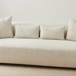 Antonella Stone Cream 3-Seater Woven Fabric Sofa