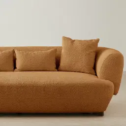 Antonella Vintage Mustard 3-Seater Woven Fabric Sofa