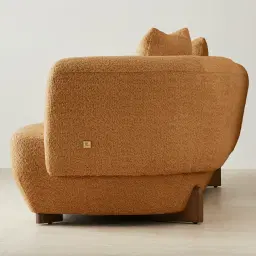 Antonella Vintage Mustard 3-Seater Woven Fabric Sofa