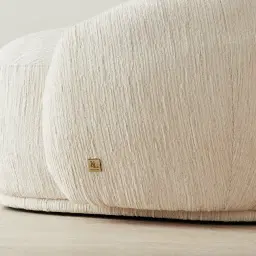 Elianna Atlas Cream 3-Seater Chenille Fabric Sofa