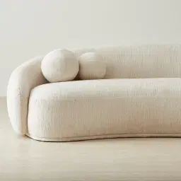 Elianna Atlas Cream 3-Seater Chenille Fabric Sofa