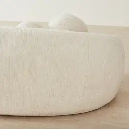 Elianna Atlas Cream 3-Seater Chenille Fabric Sofa