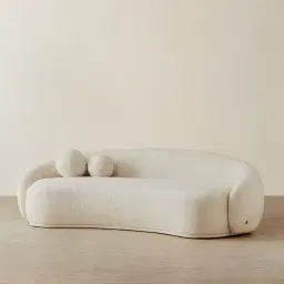 Elianna Atlas Cream 3-Seater Chenille Fabric Sofa