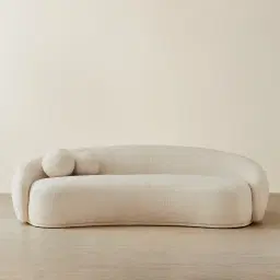 Elianna Atlas Cream 3-Seater Chenille Fabric Sofa