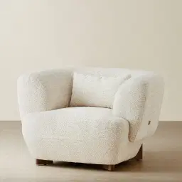 Antonella Stone Cream Woven Fabric Occasional Chair