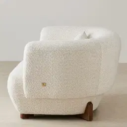 Antonella Stone Cream Woven Fabric Occasional Chair