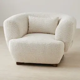 Antonella Stone Cream Woven Fabric Occasional Chair