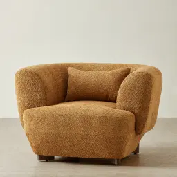 Antonella Vintage Mustard Woven Fabric Occasional Chair