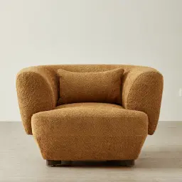 Antonella Vintage Mustard Woven Fabric Occasional Chair