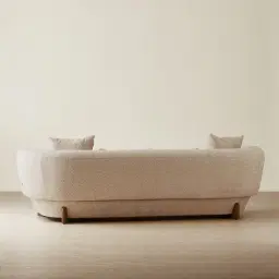 Antonella Mid Beige 3-Seater Woven Fabric Sofa