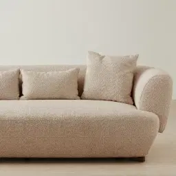 Antonella Mid Beige 3-Seater Woven Fabric Sofa