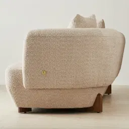 Antonella Mid Beige 3-Seater Woven Fabric Sofa