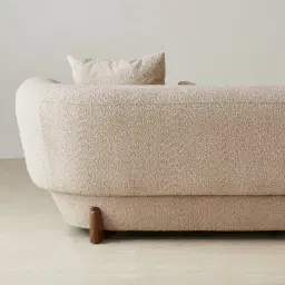 Antonella Mid Beige 3-Seater Woven Fabric Sofa