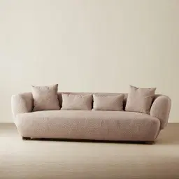 Antonella Warm Taupe 3-Seater Woven Fabric Sofa	