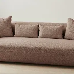 Antonella Warm Taupe 3-Seater Woven Fabric Sofa	