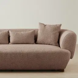 Antonella Warm Taupe 3-Seater Woven Fabric Sofa	