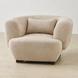 Antonella Mid Beige Woven Fabric Occasional Chair