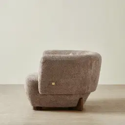 Antonella Warm Taupe Woven Fabric Occasional Chair