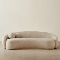 Elianna Mid Beige 3-Seater Woven Fabric Sofa