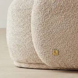 Elianna Mid Beige 3-Seater Woven Fabric Sofa