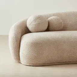 Elianna Mid Beige 3-Seater Woven Fabric Sofa