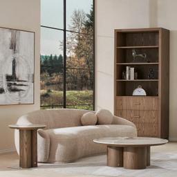 Elianna Mid Beige 3-Seater Woven Fabric Sofa