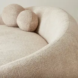 Elianna Mid Beige 3-Seater Woven Fabric Sofa