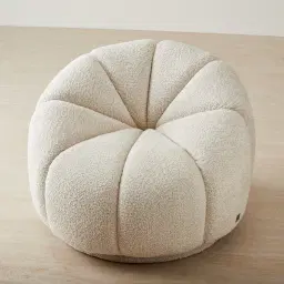 Phylis III Stone Cream Woven Fabric Swivel Occasional Chair