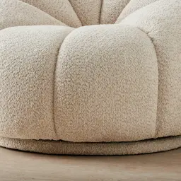 Phylis III Stone Cream Woven Fabric Swivel Occasional Chair