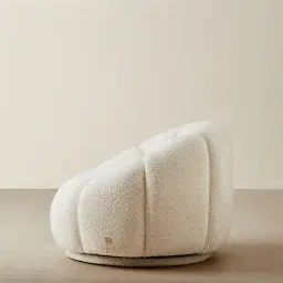 Phylis III Stone Cream Woven Fabric Swivel Occasional Chair