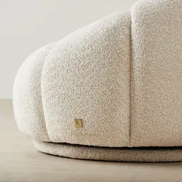 Phylis III Stone Cream Woven Fabric Swivel Occasional Chair