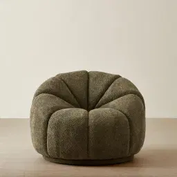 Phylis III Winter Moss Woven Fabric Swivel Occasional Chair