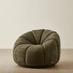 Phylis III Winter Moss Woven Fabric Swivel Occasional Chair