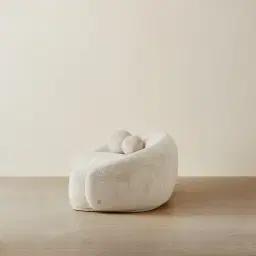 Elianna Stone Cream 3-Seater Woven Fabric Sofa