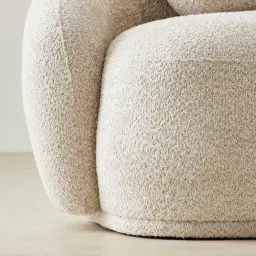 Elianna Stone Cream 3-Seater Woven Fabric Sofa