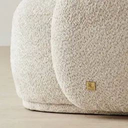 Elianna Stone Cream 3-Seater Woven Fabric Sofa