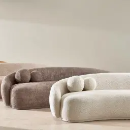 Elianna Warm Taupe 3-Seater Woven Fabric Sofa