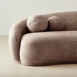 Elianna Warm Taupe 3-Seater Woven Fabric Sofa