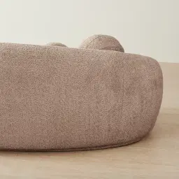 Elianna Warm Taupe 3-Seater Woven Fabric Sofa