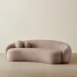 Elianna Warm Taupe 3-Seater Woven Fabric Sofa