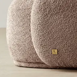 Elianna Warm Taupe 3-Seater Woven Fabric Sofa