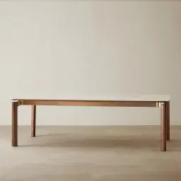 Portobello Pandora Brown Sintered Stone Top Dining Table - Toffee Brown Ash Legs 240x120cm